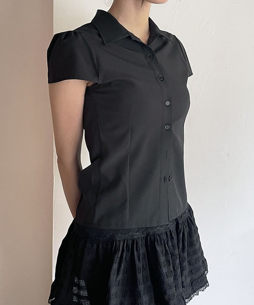 FOLLOWIN（フォロウィン）の「[FLW MADE]パフスリーブ・タイトラインシャツ（シャツ/ブラウス・レディース・ブラック/チェック/ホワイト/ピンク・FREE）」の17枚目の写真