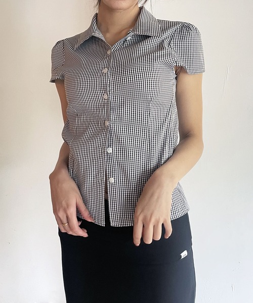 FOLLOWIN（フォロウィン）の「[FLW MADE]パフスリーブ・タイトラインシャツ（シャツ/ブラウス・レディース・ブラック/チェック/ホワイト/ピンク・FREE）」の19枚目の写真