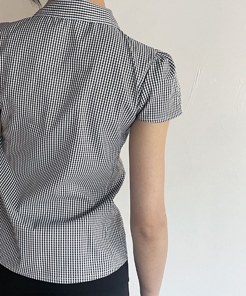 FOLLOWIN（フォロウィン）の「[FLW MADE]パフスリーブ・タイトラインシャツ（シャツ/ブラウス・レディース・ブラック/チェック/ホワイト/ピンク・FREE）」の16枚目の写真