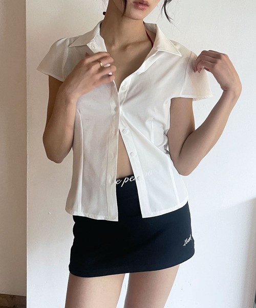 FOLLOWIN（フォロウィン）の「[FLW MADE]パフスリーブ・タイトラインシャツ（シャツ/ブラウス・レディース・ブラック/チェック/ホワイト/ピンク・FREE）」の18枚目の写真