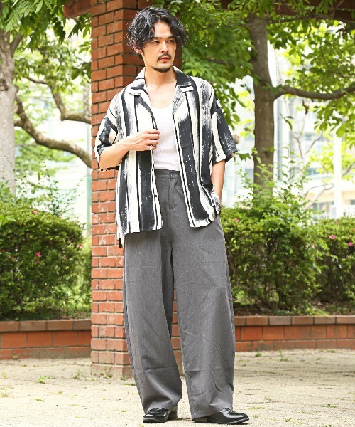 レーヨンワイドテーパードパンツ（スラックス）｜LUXSTYLE（ラグ