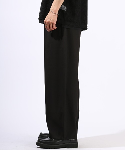 LUXSTYLE（ラグスタイル）の「レーヨンワイドテーパードパンツ（スラックス・メンズ・ブラック/グレー・M/XL/L）」の10枚目の写真