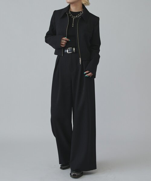 Lui's　ダブルジップショートジャケット mi-企画】ダブルジップショートジャケット（テーラードジャケット