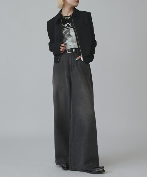 mi-企画】ダブルジップショートジャケット（テーラード