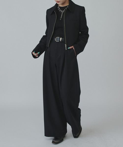 mi-企画】ダブルジップショートジャケット（テーラードジャケット