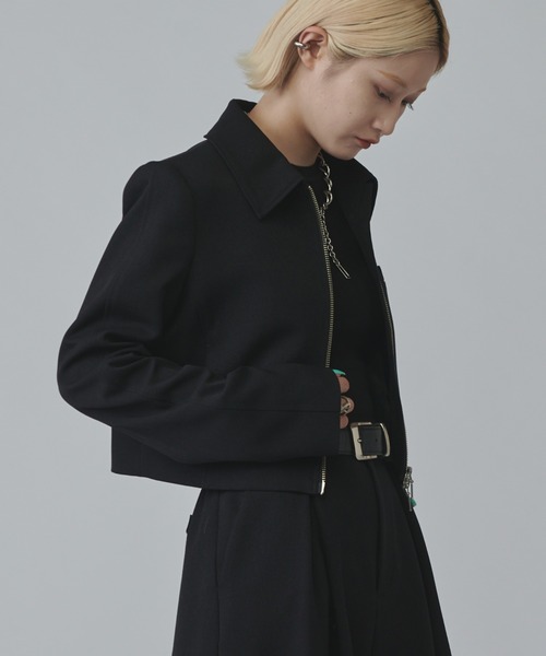 Lui's(ルイス)の「【mi-企画】ダブルジップショートジャケット(テーラードジャケット・レディース・ブラック/グレー・M/S)」の12枚目の写真