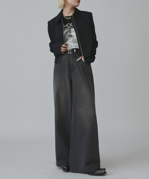 mi-企画】ダブルジップショートジャケット（テーラードジャケット