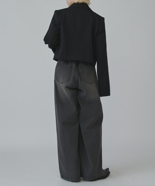 Lui's　ダブルジップショートジャケット mi-企画】ダブルジップショートジャケット（テーラード