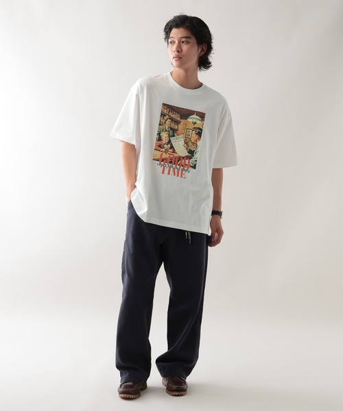 RAGEBLUE(レイジブルー)の「レトロフォトプリントTシャツ(Tシャツ/カットソー・メンズ・ホワイト/ベージュ系その他2/ブラック・MEDIUM/LARGE)」の4枚目の写真