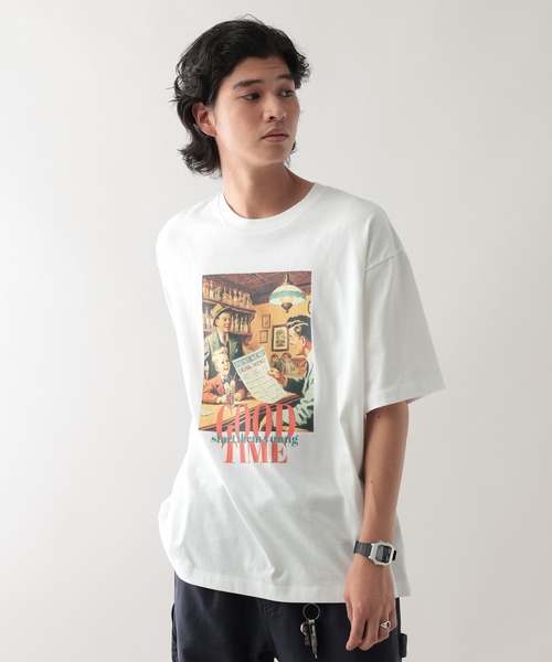 RAGEBLUE(レイジブルー)の「レトロフォトプリントTシャツ(Tシャツ/カットソー・メンズ・ホワイト/ベージュ系その他2/ブラック・MEDIUM/LARGE)」の8枚目の写真