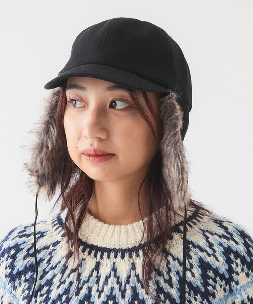 B:MING by BEAMS（ビーミングバイビームス）の「ヘリンボーン フライト キャップ（キャップ・レディース・ブラック/ブラウン系その他・ONE SIZE）」の3枚目の写真