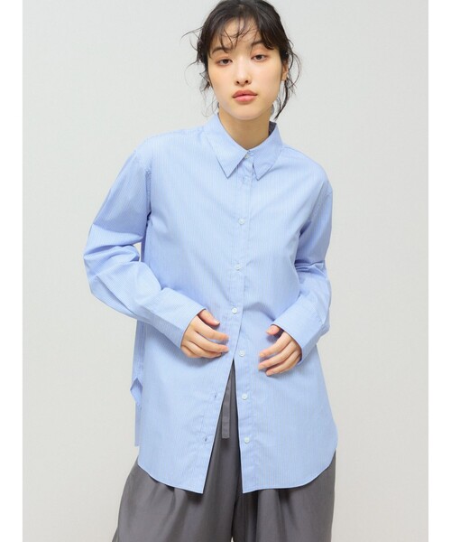 MIDIUMISOLID(ミディウミソリッド)の「MIDIUMISOLID for Ladies ベーシックシャツ(シャツ/ブラウス・レディース・ピンク/ライトブルー/ブラック/オフホワイト・FREE)」の1枚目の写真