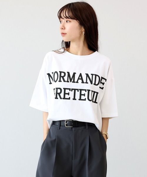 Aletta vita(アレッタビータ)の「接触冷感サイドスリットロゴプルオーバー(Tシャツ/カットソー・レディース・ネイビー/オフホワイト・M)」の20枚目の写真