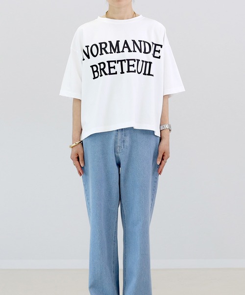 Aletta vita(アレッタビータ)の「接触冷感サイドスリットロゴプルオーバー(Tシャツ/カットソー・レディース・ネイビー/オフホワイト・M)」の15枚目の写真