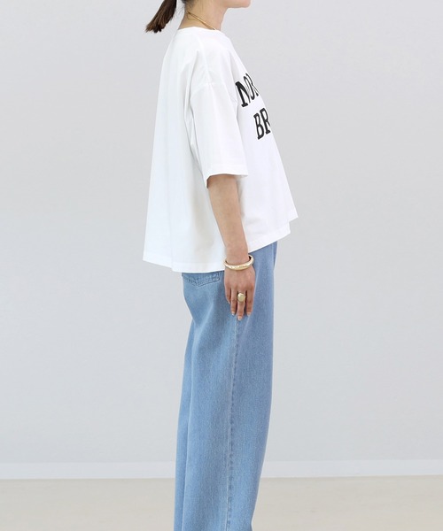 Aletta vita(アレッタビータ)の「接触冷感サイドスリットロゴプルオーバー(Tシャツ/カットソー・レディース・ネイビー/オフホワイト・M)」の16枚目の写真