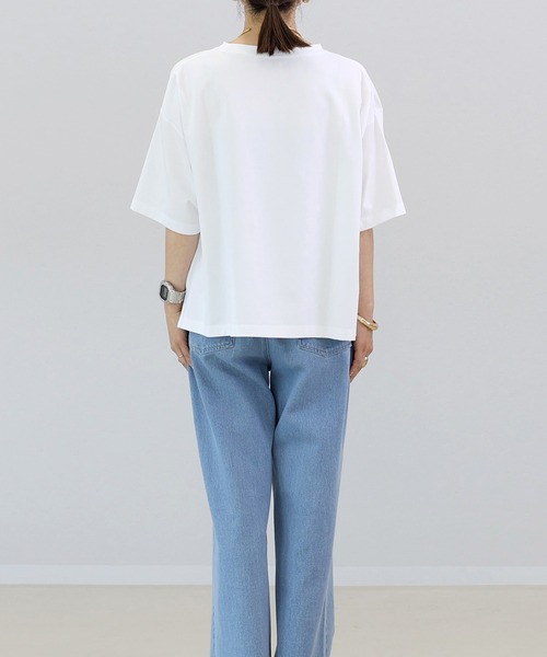 Aletta vita(アレッタビータ)の「接触冷感サイドスリットロゴプルオーバー(Tシャツ/カットソー・レディース・ネイビー/オフホワイト・M)」の17枚目の写真