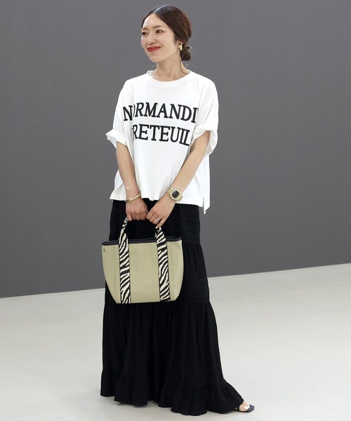 Aletta vita(アレッタビータ)の「接触冷感サイドスリットロゴプルオーバー(Tシャツ/カットソー・レディース・ネイビー/オフホワイト・M)」の10枚目の写真