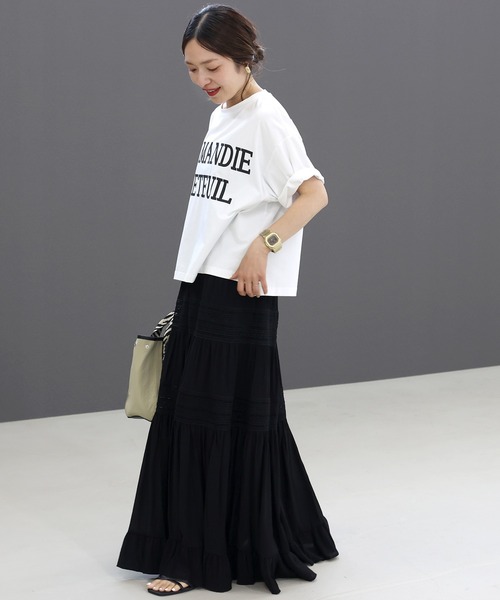 Aletta vita(アレッタビータ)の「接触冷感サイドスリットロゴプルオーバー(Tシャツ/カットソー・レディース・ネイビー/オフホワイト・M)」の11枚目の写真