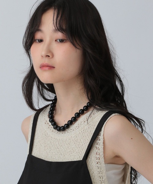 LEPSIM（レプシィム）の「ショートボールネックレス　575296（ネックレス・レディース・レッド/シルバー/ブラック・ONE SIZE）」の12枚目の写真