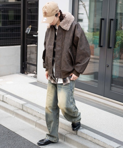 WEGO(ウィゴー)の「WEGO/PU2WAYフライトブルゾン(ブルゾン・メンズ・ブラック/ブラウン系その他・LARGE/MEDIUM)」の21枚目の写真