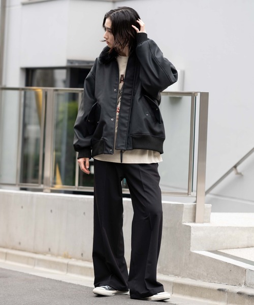 WEGO(ウィゴー)の「WEGO/PU2WAYフライトブルゾン(ブルゾン・メンズ・ブラック/ブラウン系その他・LARGE/MEDIUM)」の20枚目の写真