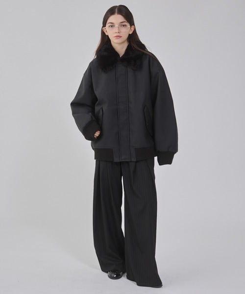 WEGO(ウィゴー)の「WEGO/PU2WAYフライトブルゾン(ブルゾン・メンズ・ブラック/ブラウン系その他・LARGE/MEDIUM)」の3枚目の写真