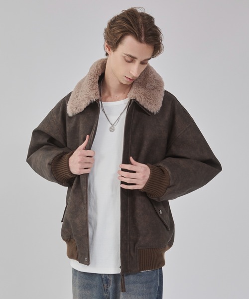 WEGO(ウィゴー)の「WEGO/PU2WAYフライトブルゾン(ブルゾン・メンズ・ブラック/ブラウン系その他・LARGE/MEDIUM)」の13枚目の写真