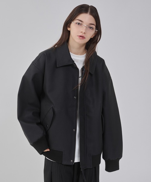 WEGO(ウィゴー)の「WEGO/PU2WAYフライトブルゾン(ブルゾン・メンズ・ブラック/ブラウン系その他・LARGE/MEDIUM)」の9枚目の写真