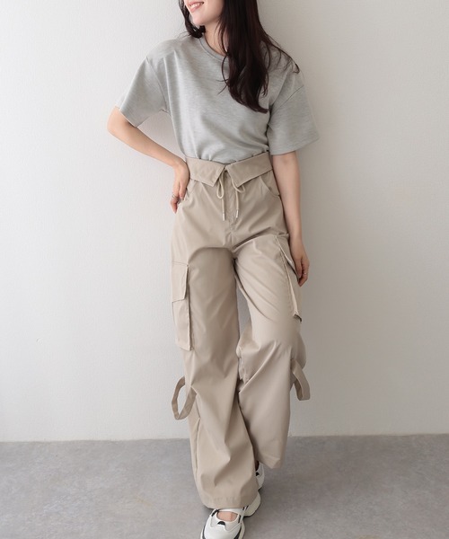Lace Ladies(レースレディース)の「ソリッドカラー クルーネック ドロップショルダー 半袖 Tシャツ(Tシャツ/カットソー・レディース・ブルーグレー/ブラック/ライトグレー/ダークグレー・FREE/S)」の10枚目の写真