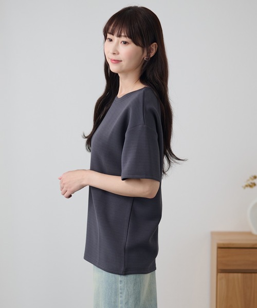 Lace Ladies(レースレディース)の「ソリッドカラー クルーネック ドロップショルダー 半袖 Tシャツ(Tシャツ/カットソー・レディース・ブルーグレー/ブラック/ライトグレー/ダークグレー・FREE/S)」の20枚目の写真