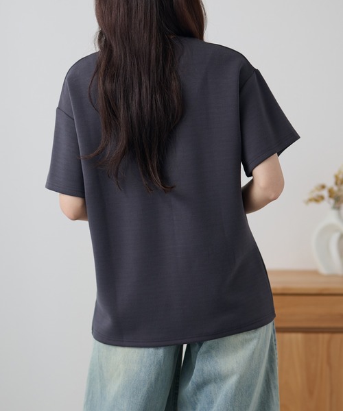 Lace Ladies(レースレディース)の「ソリッドカラー クルーネック ドロップショルダー 半袖 Tシャツ(Tシャツ/カットソー・レディース・ブルーグレー/ブラック/ライトグレー/ダークグレー・FREE/S)」の21枚目の写真