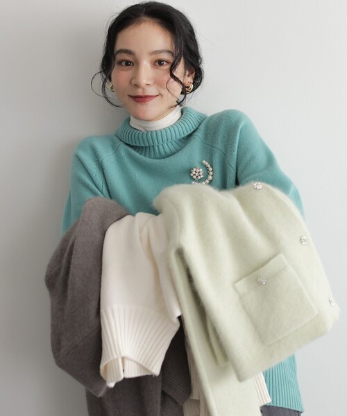 組曲 L(クミキョク オオキイサイズ)の「ハイツイストシアーインナータートル(Tシャツ/カットソー・レディース・グレー系/ブラック系・5/6/7)」の14枚目の写真