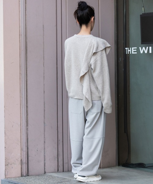 Munich（ミューニック）の「7GG片畦編みニットドレープショールプルオーバー（ニット/セーター・レディース・ライトベージュ/グレー/ネイビー・FREE）」の16枚目の写真