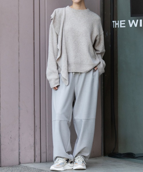 Munich（ミューニック）の「7GG片畦編みニットドレープショールプルオーバー（ニット/セーター・レディース・ライトベージュ/グレー/ネイビー・FREE）」の18枚目の写真