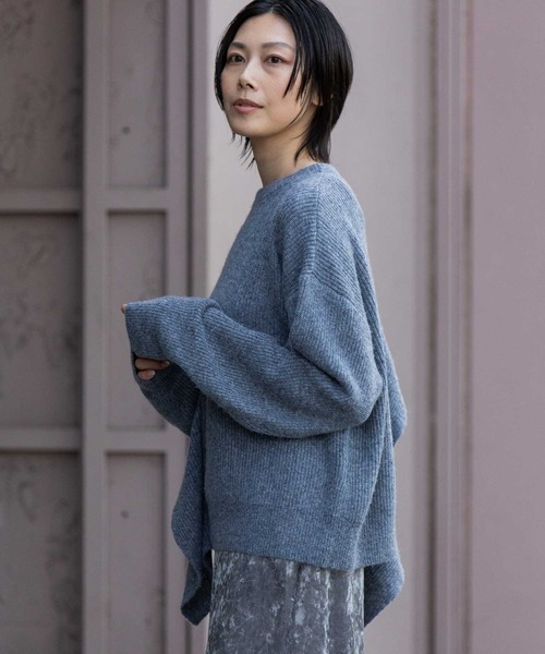 Munich（ミューニック）の「7GG片畦編みニットドレープショールプルオーバー（ニット/セーター・レディース・ライトベージュ/グレー/ネイビー・FREE）」の22枚目の写真