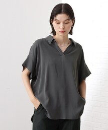 THE SHOP TK （ザ ショップ ティーケー ）の「【インしなくても決まる】スキッパーシャツ/接触冷感/防シワ/速乾（シャツ/ブラウス・レディース）」
