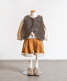 NAOMI ITO（ナオミイトウ）の「【NAOMI ITO(ナオミイトウ)】リバーシブルファーベスト モカブラウン 新生児-90cm頃まで（ベスト・キッズ）」