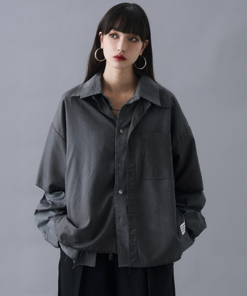 PLAN To(プラントゥ)の「Vintage Design Short Length Regular Collar Shirts / ヴィンテージデザインショートレングスレギュラーカラーシャツ(シャツ/ブラウス・メンズ・ブラウン/チャコールグレー・LARGE/MEDIUM/SMALL)」の14枚目の写真