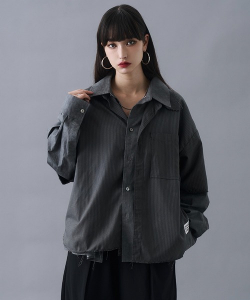 PLAN To(プラントゥ)の「Vintage Design Short Length Regular Collar Shirts / ヴィンテージデザインショートレングスレギュラーカラーシャツ(シャツ/ブラウス・メンズ・ブラウン/チャコールグレー・LARGE/MEDIUM/SMALL)」の15枚目の写真