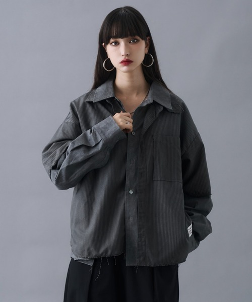 PLAN To(プラントゥ)の「Vintage Design Short Length Regular Collar Shirts / ヴィンテージデザインショートレングスレギュラーカラーシャツ(シャツ/ブラウス・メンズ・ブラウン/チャコールグレー・LARGE/MEDIUM/SMALL)」の16枚目の写真