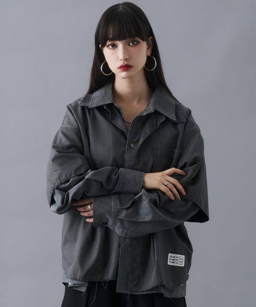 PLAN To(プラントゥ)の「Vintage Design Short Length Regular Collar Shirts / ヴィンテージデザインショートレングスレギュラーカラーシャツ(シャツ/ブラウス・メンズ・ブラウン/チャコールグレー・LARGE/MEDIUM/SMALL)」の17枚目の写真