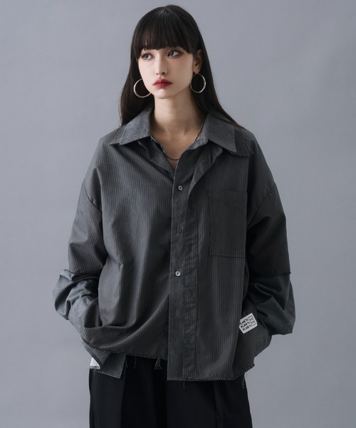 PLAN To(プラントゥ)の「Vintage Design Short Length Regular Collar Shirts / ヴィンテージデザインショートレングスレギュラーカラーシャツ(シャツ/ブラウス・メンズ・ブラウン/チャコールグレー・LARGE/MEDIUM/SMALL)」の18枚目の写真