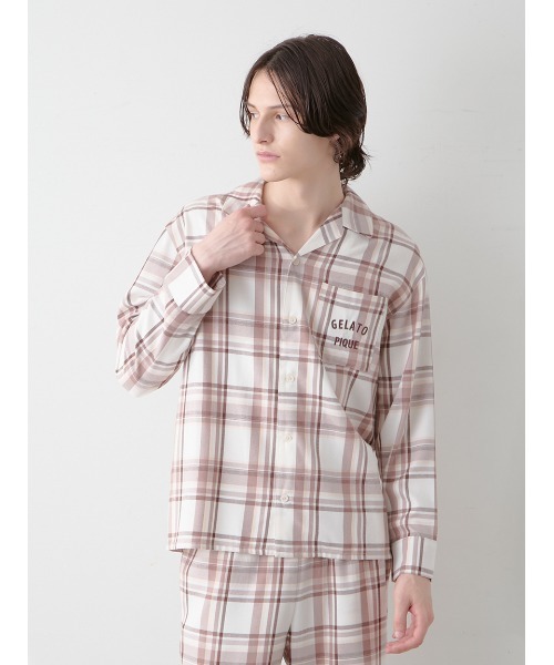 GELATO PIQUE チェック柄パジャマ　120〜130 新品タグ付き セール】【HOMME】トレンドチェック柄シャツ（ルームウェア/パジャマ