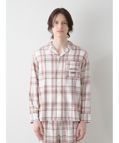GELATO PIQUE チェック柄パジャマ　120〜130 新品タグ付き セール】【HOMME】トレンドチェック柄シャツ（ルームウェア/パジャマ