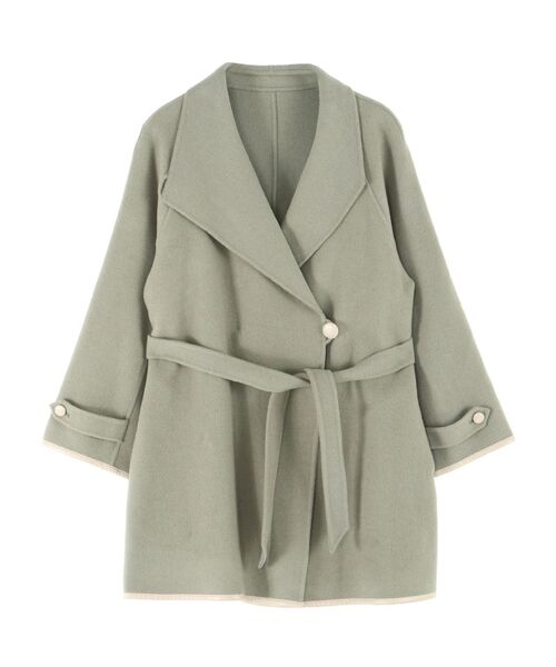 LAGUNAMOON(ラグナムーン)の「ラペルリバーコート(その他アウター・レディース・アイボリー/チャコールグレー/グリーン・FREE)」の4枚目の写真