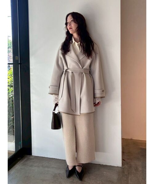 LAGUNAMOON(ラグナムーン)の「ラペルリバーコート(その他アウター・レディース・アイボリー/チャコールグレー/グリーン・FREE)」の9枚目の写真