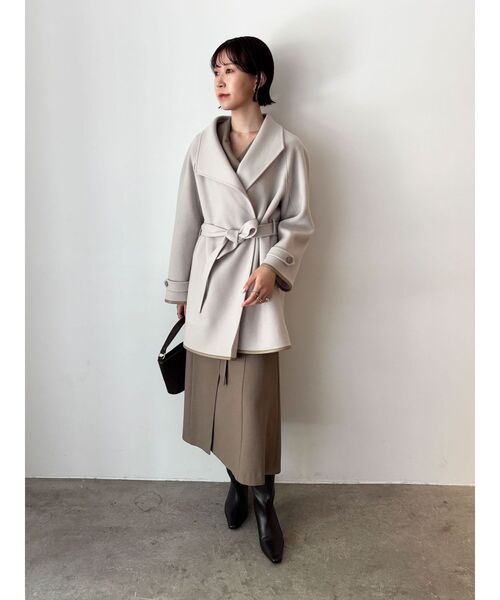 LAGUNAMOON(ラグナムーン)の「ラペルリバーコート(その他アウター・レディース・アイボリー/チャコールグレー/グリーン・FREE)」の15枚目の写真