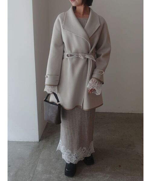 LAGUNAMOON(ラグナムーン)の「ラペルリバーコート(その他アウター・レディース・アイボリー/チャコールグレー/グリーン・FREE)」の17枚目の写真