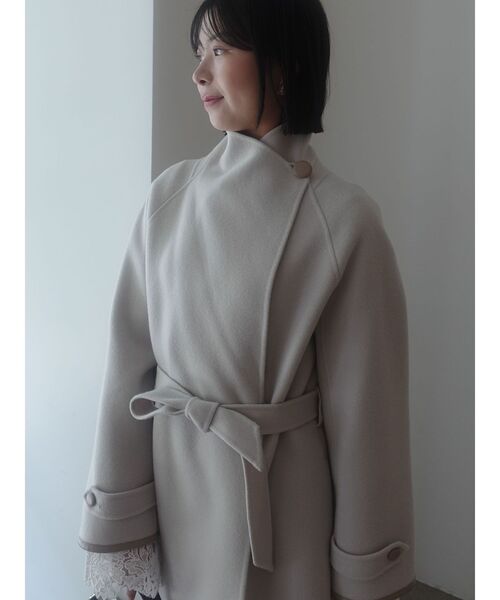 LAGUNAMOON(ラグナムーン)の「ラペルリバーコート(その他アウター・レディース・アイボリー/チャコールグレー/グリーン・FREE)」の18枚目の写真