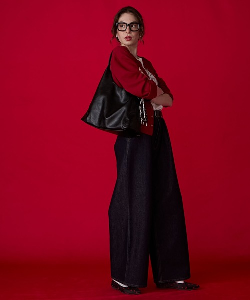 BONLECILL Marche(ボンルシールマルシェ)の「【BONLECILL Marche】トライアングルワンハンドルバッグ(トートバッグ・レディース・ブラック/ブラウン・FREE)」の7枚目の写真
